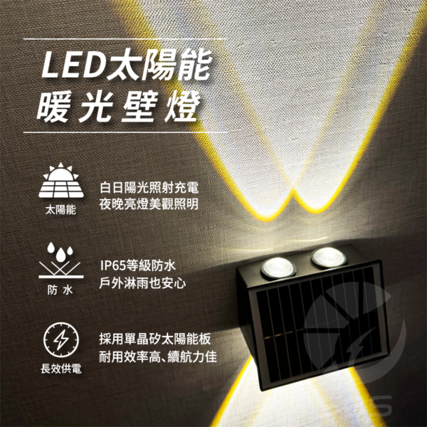 LED太陽能4、6、8頭壁燈：圖片 5